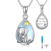 wholesale TOUPOP Urn Necklace For Ashes Sterling Silver Moonstone Cremation Jewelry For Ashes Jewelry Gifts For Nature Lovers Keepsake Memorial Jewelry For Women -style_name:4-Elephant