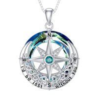 wholesale TOUPOP Graduation Gifts For Her, Sterling Silver Birthstone Compass Necklace Celtic Knot Jewelry Gifts For Her Girlfriend Wife, I'd Be Lost Without You -color_name:12-December-Tanzanite