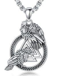 wholesale Viking Necklace 925 Sterling Silver Norse Jewelry For Fathers Day Anniversary Birthday Gifts Christmas Gifts For Men -style_name:E-Viking Raven III