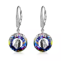 TOUPOP Sterling Silver Crystal Jack Skellington Nightmare Before Christmas Drop Earrings-color_name:Jack Skellington and Sall-Volcano