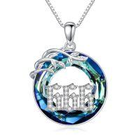 wholesale TOUPOP Angel Number Necklace For Women White Gold Plated 925 Sterling Silve Numerology Jewelry With Crystal Birthday Christmas Wedding Gifts For Mom Wife Girlfriend Sister Friend -style_name:666