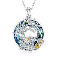 wholesale TOUPOP Highland Cow Necklace For Women 925 Sterling Silver 1 To 2 Cow Pendant Necklaces Cute Animal Jewelry Birthday Christmas Gifts For Her Wife Girlfriend Mom Mother Daughter -style_name:2-Tree of Life and 1 Highland Cow