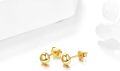 wholesale 18K Golden Solid 18K Gold Ball Stud Earrings - Small Round Ear Pins for Women (5 mm)-0-10