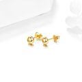 wholesale 18K Golden Solid 18K Gold Ball Stud Earrings - Small Round Ear Pins for Women (5 mm)-0-10