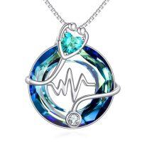 wholesale TOUPOP Nurse Gifts For Women Sterling Silver 12 Months Birthstone Stethoscope Pendant Necklace With Crystal Nurses Day Graduation Gifts Medical Jewelry For Doctor Nurse Medical Student -color_name:12-December-Topaz