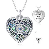 wholesale TOUPOP Urn Necklace For Ashes Sterling Silver Abalone Shell Cremation Jewelry For Ashes Jewelry Gifts For Nature Lovers Keepsake Memorial Jewelry For Women -style_name:35-Devil's Eye-Holds Pictures