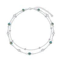 wholesale Anklets For Women 925 Sterling Silver Natural Stone Layered Anklet Beach Summer Fine Jewelry Birthday Christmas Gifts For Women Her Mom -color_name:Abalone 9"-11"