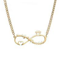 wholesale TOUPOP 10k/14k/18k Solid Gold Infinity Name Heart Necklace For Women Real Gold Chain Infinity Nameplate Pendant Necklaces Fine Jewelry Christmas Gift For Wife Mother -style_name:C-Name Necklace