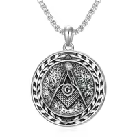 TOUPOP 925 Sterling Silver Celtic Knot Masonic Pendant Necklace-style_name:C Masonic Necklace