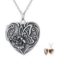 wholesale TOUPOP Heart Locket Necklace 925 Sterling Silver Love Locket That Holds Pictures Gifts For Women Her -style_name:Butterfly