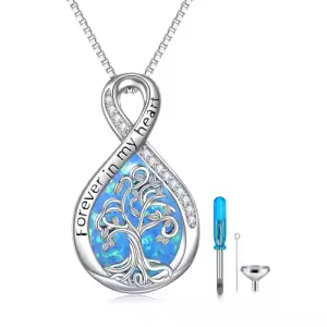 Tree of Life Urn Necklace(Bule Opal)