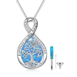 Tree of Life Urn Necklace(Bule Opal)