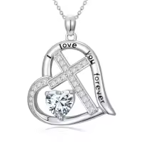 TOUPOP Sterling Silver Birthstone Heart Cross Necklace-color_name:04-April-Synthetic Diamond