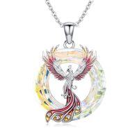 wholesale Phoenix Necklace S925 Sterling Silver Crystal Phoenix Pendant Necklace Jewelry Gifts For Women Her Mom -color_name:White