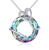 wholesale TOUPOP Gifts For Nurse 925 Sterling Silver Nurse Necklace Doctor Nursing Themed Pendant With Crystal Rn Medical Caduceus Jewelry Nurse Gifts For Women Student Mom Birthday Graduation -color_name:B-Stethoscope Necklace-Purple Circle Crystal