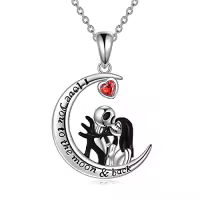 TOUPOP Sterling Silver Abalone Crystal Jack Skellington Necklace-color_name:Moon-I love you to the moon and back