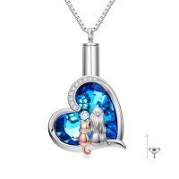 wholesale TOUPOP Sterling Silver Urn Necklace For Ashes With Crystal Memorial Keepsake Hummingbird/dragonfly/butterfly/cardinal Cremeation Jewelry Birthday Christmas Gifts For Her Women -style_name:Cat