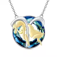 TOUPOP Sterling Silver Crystal Constellation Zodiac Necklace Jewelry Christmas Valentine Mothers Day Birthday Gifts for Women Her Wife Girlfriend-style_name:07-Leo