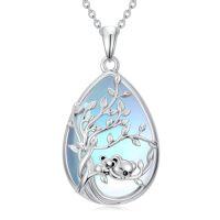 wholesale Bunny/mama Bear/koala/sloth/fox Necklace For Women Sterling Silver Teardrop Moonstone Tree Of Life Pendant Necklaces Jewelry Christmas Gifts For Women Mom Her -style_name:Koala