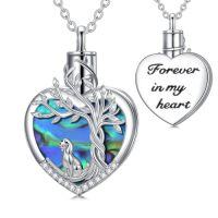 wholesale TOUPOP Tree Of Life Urn Necklace For Ashes 925 Sterling Silver Heart Abalone Shell Cremation Jewelry Memorial Christmas Gifts For Women Mom Wife -style_name:Dog