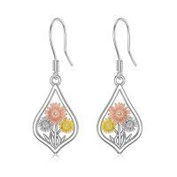 wholesale TOUPOP Sterling Silver Dangle Drop Earrings For Women Mom Flower Leverback Earrings Jewelry Christmas Anniversary Birthday Gifts -style_name:6-Dangle-Gerbera Bunch