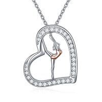 wholesale TOUPOP Gymnastic Necklace 925 Sterling Silver Gifts For Granddaughter Team Usa Gymnastics Fashion Jewelry Pendant Sport Ballerina For Gymnastics Gifts Fashion Jewelry Gymnastics Pendant Sport Ballerina For Birthday Gifts -color_name:Gymnastic Necklace