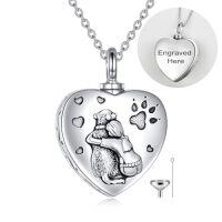 wholesale Urn Necklaces For Ashes 925 Sterling Silver Dog/cat/wolf Ash Necklace Cremation Pendant Keepsake Memorial Jewelry Christmas Gifts For Women Pet Lovers -style_name:10-Customized Dog Urn Necklace