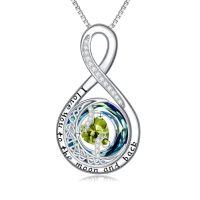 wholesale TOUPOP Birthstone Necklace For Women 925 Sterling Silver Moon And Star Pendant Necklaces I Love You To The Moon And Back Jewelry Anniversary Birthday Gifts For Her Wife Girlfriend Mom -color_name:08-Aug-Peridot