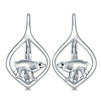 wholesale TOUPOP 925 Sterling Silver Animal Earrings For Women | Hypoallergenic Leverback Hoop Earrings | Christmas Anniversary Birthday Jewelry Gifts For Mom Wife Girlfriend Sister Friend -style_name:Bear