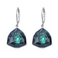 wholesale TOUPOP Leverback Earrings For Women Sterling Silver Simple Geometric Birthstone Dangle Drop Earrings Jewelry Christmas Valentine Mothers Day Birthday Gifts For Women Her Wife -color_name:05-May-Emerald