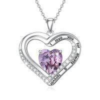 wholesale Gift For Mom/sister 925 Sterling Silver Sister/mom Necklace Jewelry Birthday Christmas Gifts For Women -style_name:I Love You for Always and Forever