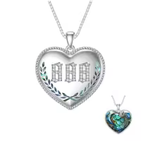 TOUPOP Sterling Silver Abalone Angel Number Necklace 000-999-style_name:888