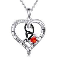 wholesale TOUPOP Christmas Gifts For Nurses Birthstone Stethoscope Necklace Sterling Silver Nurse Gifts For Women Birthday Graduation Gift For Nurse Doctor Medical Student -style_name:07 July-Ruby