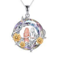 wholesale TOUPOP Sister Christmas Gifts From Sister Rose Flower Sisters Necklace Sterling Silver Crystal Jewelry Birthday Gifts For Women Best Friend Friendship -color_name:Sunflower-2 Sister-Purple Crystal