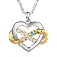 wholesale TOUPOP Personalized Love Infinity Necklace 925 Sterling Silver Custom 2-6 Names Birthstones Pendants Jewelry For Women Mom Sister Christmas Birthday Gifts -style_name:2 Names