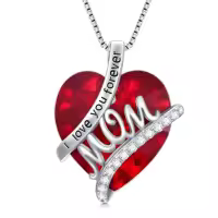 TOUPOP Sterling Silver 12 Birthstone I Love You Forever Heart Pendant Necklace-color_name:07-Jul