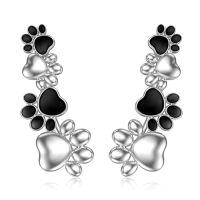 wholesale TOUPOP S925 Sterling Silver Ear Climbers Earrings For Women Silver Earrings For Women Hypoallergenic Crawler Earrings Gift For Her -style_name:Pet Paw Climber Earrings