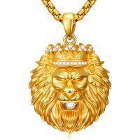 wholesale 925 Sterling Silver Lion/owl/eagle/wolf Necklace Pendant For Men Jewelry Christmas Gifts For Men -style_name:B003-Lion 1.06 inch