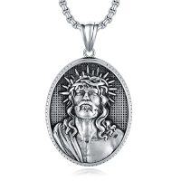 wholesale Saint Patron Necklace For Men Women Stainless Steel St Medal Protection Necklace Catholic Religious Amulet Gifts For Mothers Fathers Day -style_name:Jesus 5