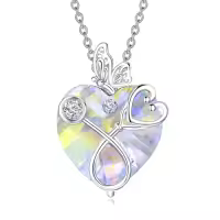 TOUPOP Sterling Silver Crystal Butterfly Stethoscope Necklace Nurse Gift-style_name:04-April