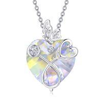 wholesale TOUPOP Christmas Gifts For Nurse Stethoscope Necklace With Butterfly 925 Sterling Silver Heart Crystal Nursing Themed Birthstone Jewelry Birthday Gifts For Women Doctor Medical Student -style_name:04-April