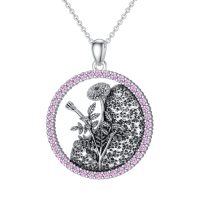 wholesale Birth Flower Necklace 925 Sterling Silver Birth Month Flower Pendant 12 Month Birthstone Jewelry Birthday Gifts For Women -style_name:10-October-Marigold