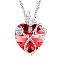 wholesale TOUPOP Christmas Gifts For Nurse Stethoscope Necklace With Butterfly 925 Sterling Silver Heart Crystal Nursing Themed Birthstone Jewelry Birthday Gifts For Women Doctor Medical Student -style_name:07-July