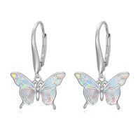 wholesale Phoenix/dragonfly/hummingbird/butterfly/dove Earrings 925 Sterling Silver Opal Animal Dangle Earrings Opal Jewelry Christmas Gifts For Women -style_name:Butterfly