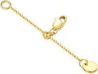 wholesale 10K Gold Yellow 1 2 3 Necklace Extender Chain w Double Clasps Bracelet Anklet Extension-Style 19 2inch