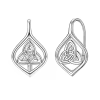 TOUPOP Sterling Silver Dangle Drop Hoop Earrings For Women Birthday Anniversary Christmas Gifts-style_name:11-Triquetra
