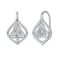 wholesale TOUPOP Leverback Earring For Women Sterling Silver Dangle Drop Hoop Earrings For Women Birthday Anniversary Christmas Gifts -style_name:11-Triquetra