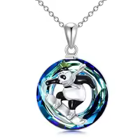 TOUPOP Sterling Silver Animal Pendant Women Jewelry Christmas Gifts-style_name:Panda-A