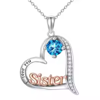 TOUPOP Sterling Silver Birthstone Heart Necklace Sister Gift For Women-color_name:12-December-Topaz