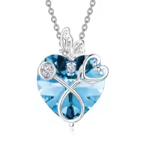 TOUPOP Sterling Silver Crystal Butterfly Stethoscope Necklace Nurse Gift-style_name:03-March